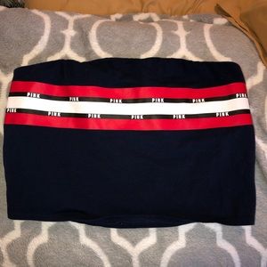 Pink tube top size large in navy blue for sale!!